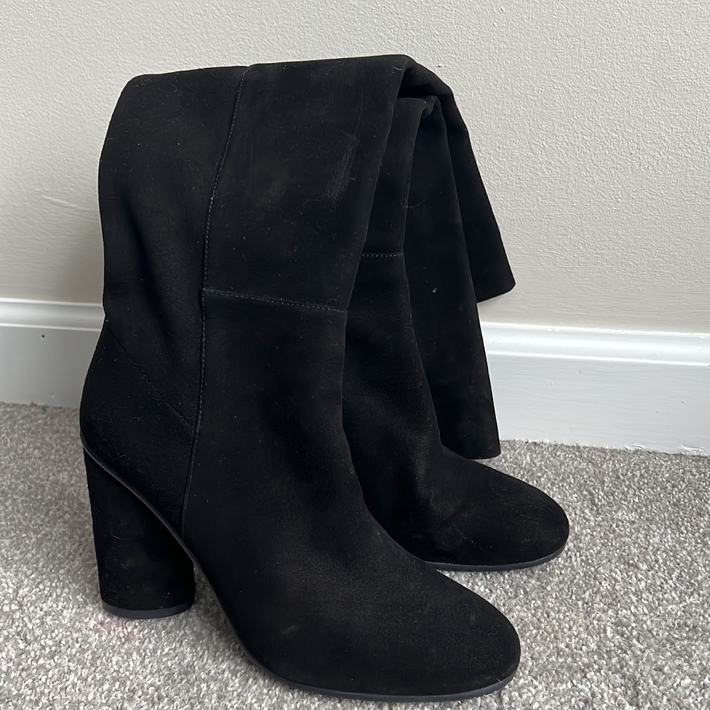 Stuart Weitzman Black Suede Knee High Boots